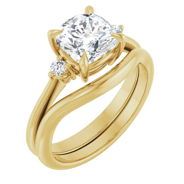 Cushion Accent Engagement Ring