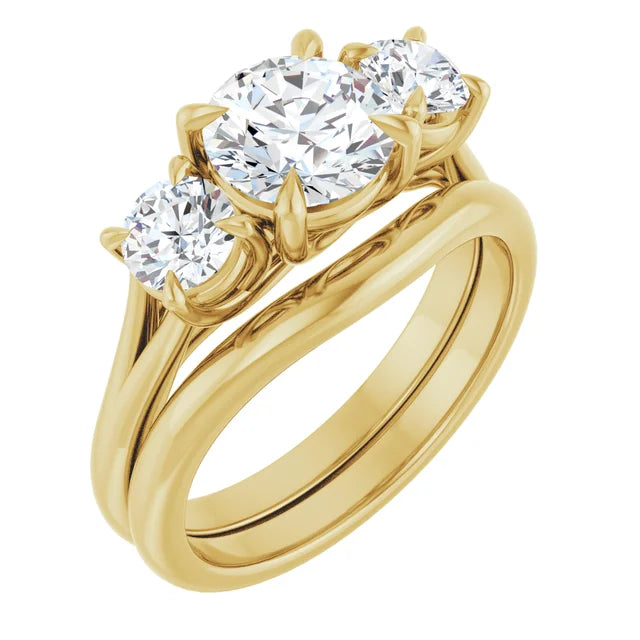 Round Brilliant Accent Engagement Ring