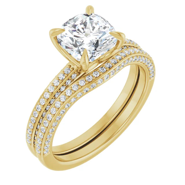 Cushion Claw Set Style Engagement Ring - I Heart Moissanites