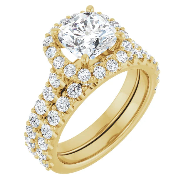 Cushion Halo Style Engagement Ring