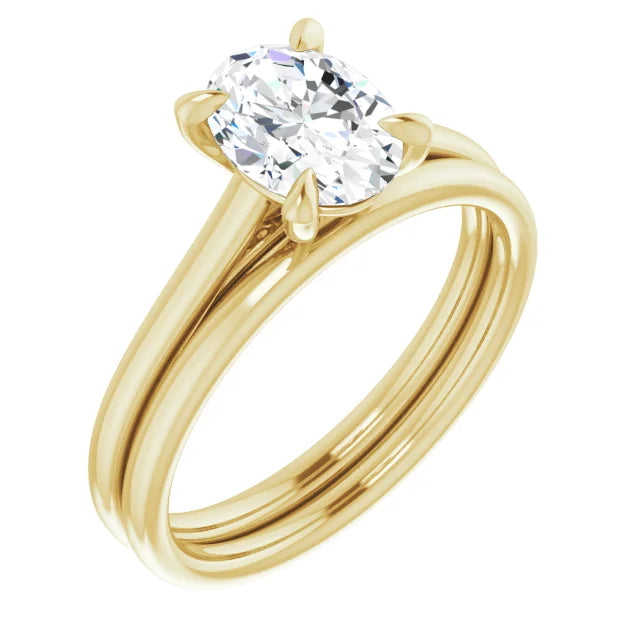 Four Claw Oval Solitaire Engagement Ring