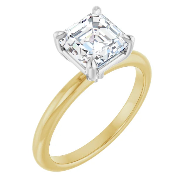 Asscher Solitaire Engagement Ring