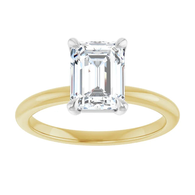 Emerald Solitaire Engagement Ring