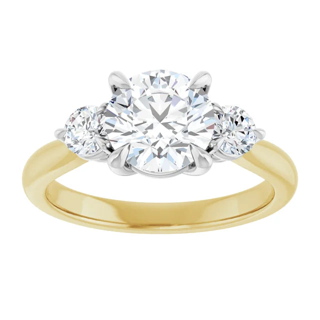 Round Brilliant Accent Engagement Ring