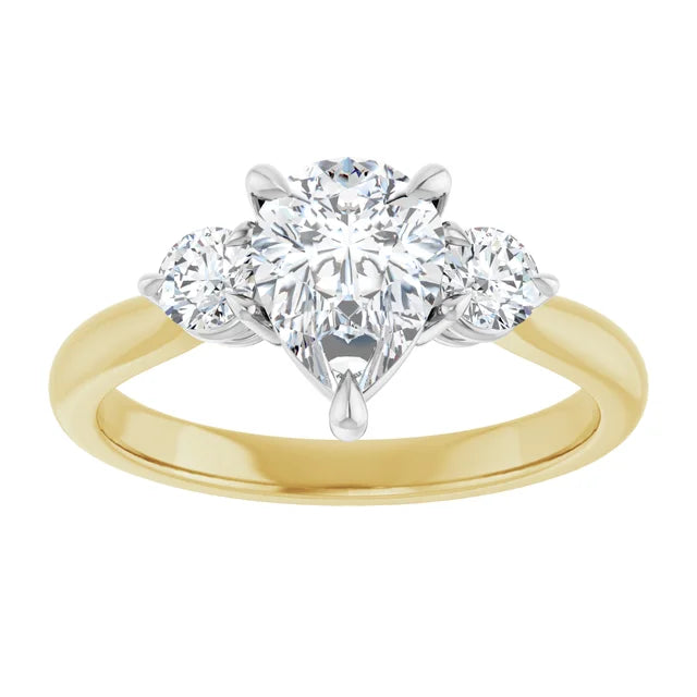 Pear Accent Engagement Ring