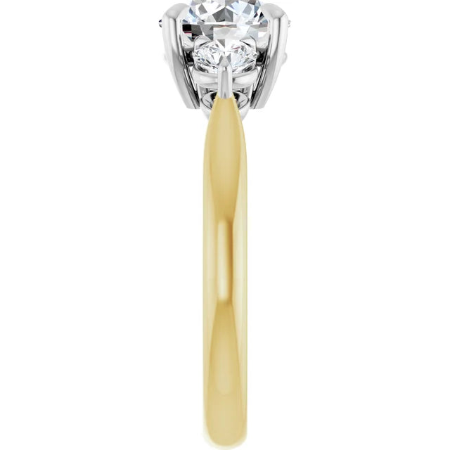 Round Brilliant Accent Engagement Ring