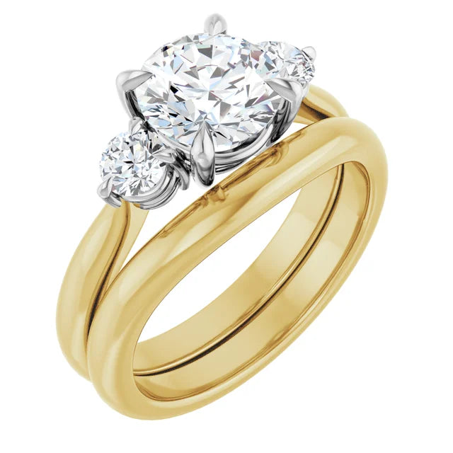 Round Brilliant Accent Engagement Ring