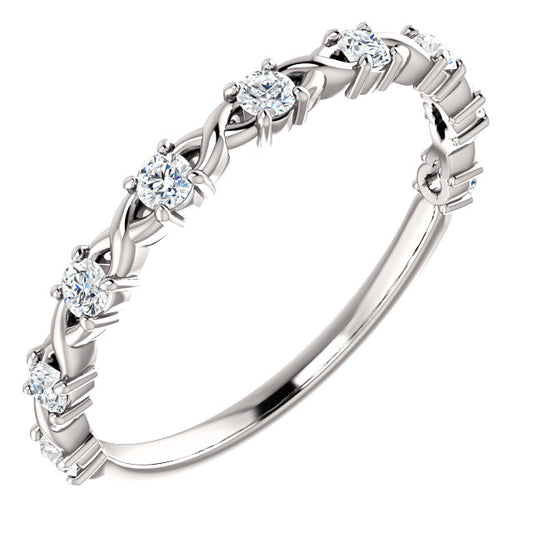 Moissanite Twist Wedding Band - I Heart Moissanites