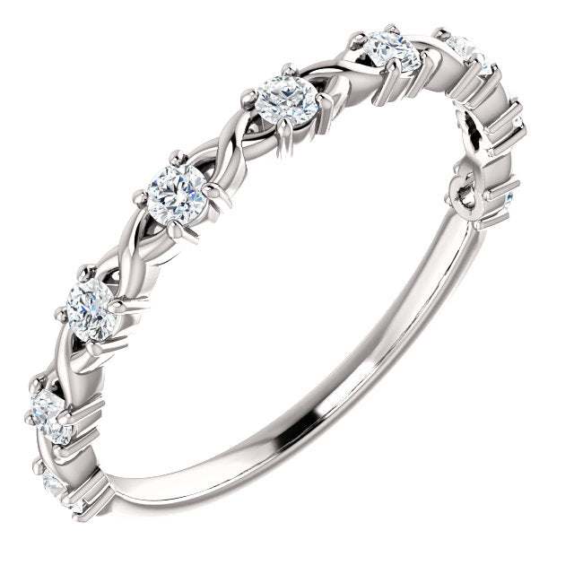 Lab Diamond Twist Wedding Band
