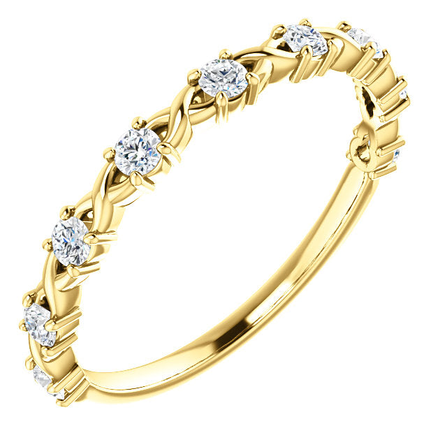 Lab Diamond Twist Wedding Band