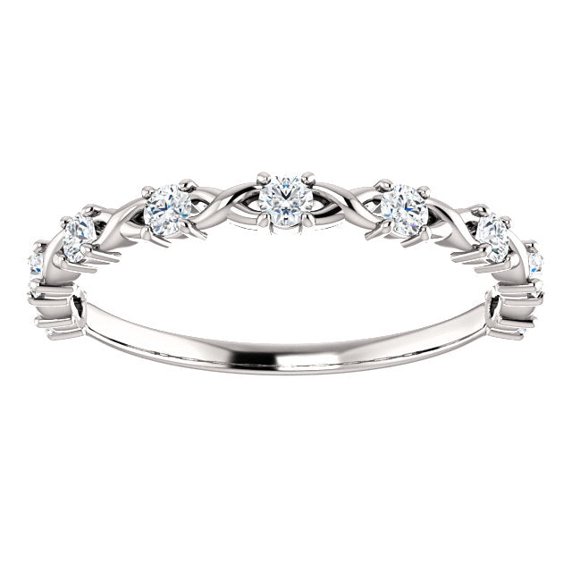 Moissanite Twist Wedding Band - I Heart Moissanites