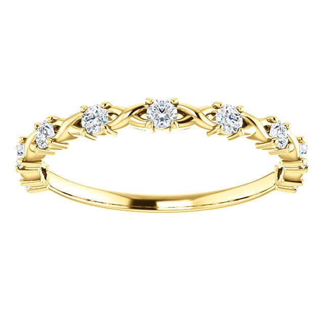 Lab Diamond Twist Wedding Band
