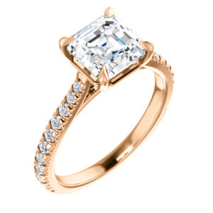 Asscher Claw Set Style Engagement Ring - I Heart Moissanites