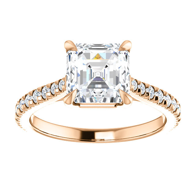 Asscher Claw Set Style Engagement Ring - I Heart Moissanites