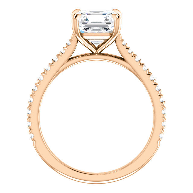 Asscher Claw Set Style Engagement Ring - I Heart Moissanites