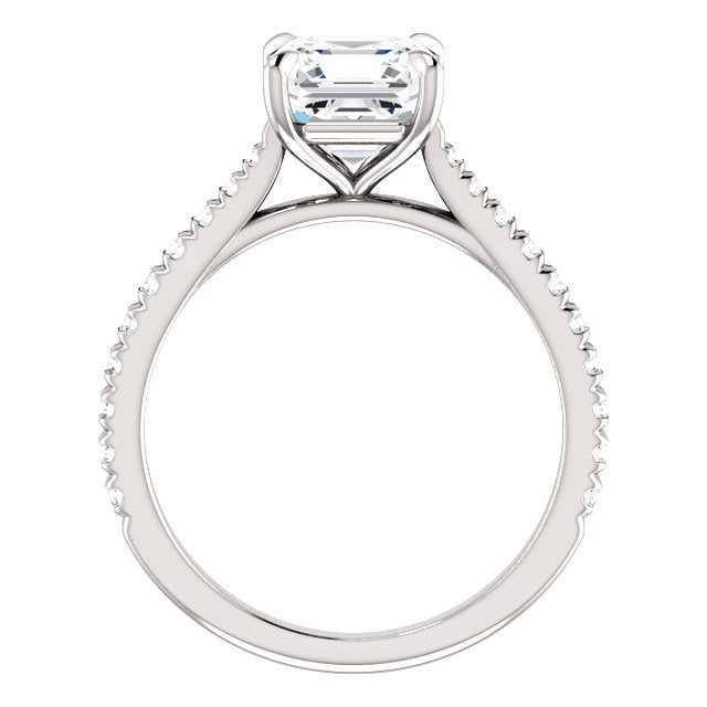 Asscher Claw Set Style Engagement Ring - I Heart Moissanites