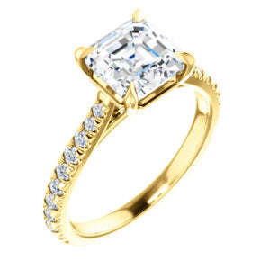 Asscher Claw Set Style Engagement Ring - I Heart Moissanites