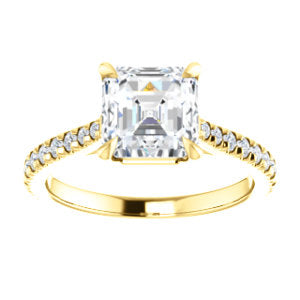 Asscher Claw Set Style Engagement Ring - I Heart Moissanites