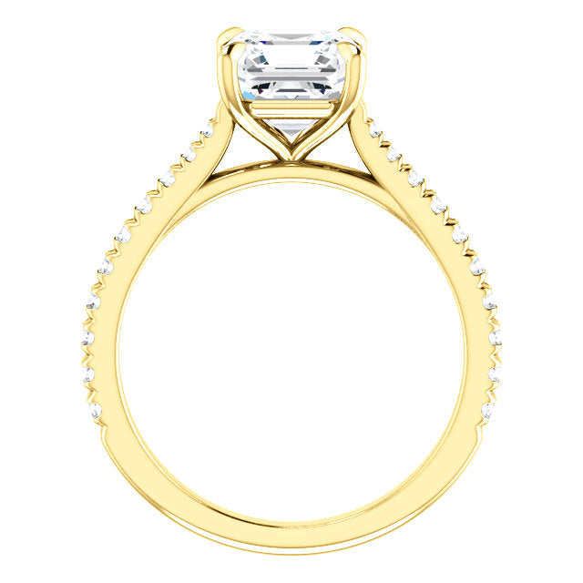 Asscher Claw Set Style Engagement Ring - I Heart Moissanites