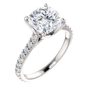 Cushion Claw Set Eternity Style Engagement Ring - I Heart Moissanites