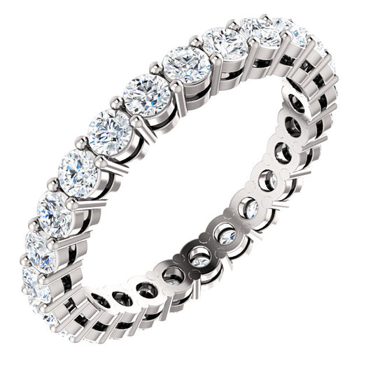 Round Brilliant Moissanite Eternity Band