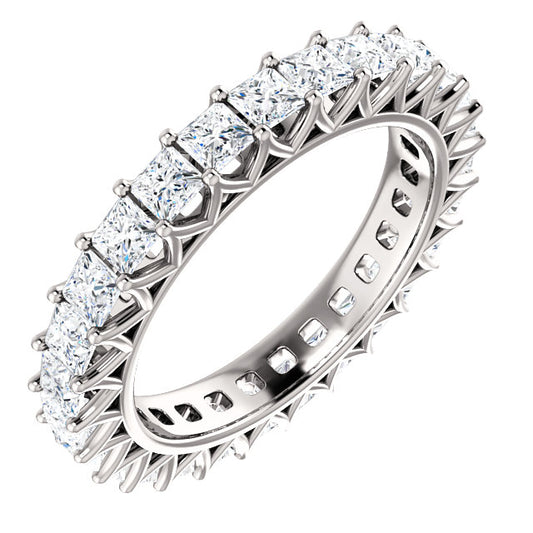 2.85ct Princess Moissanite Eternity Band
