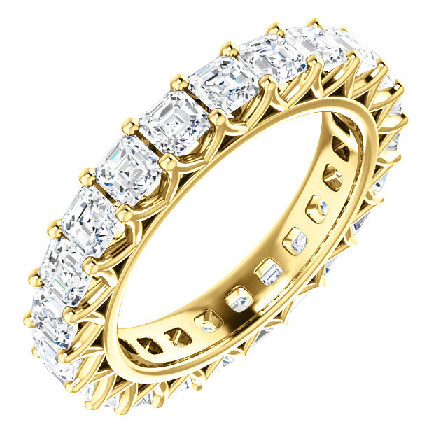4.60ct Asscher Moissanite Eternity Band - I Heart Moissanites