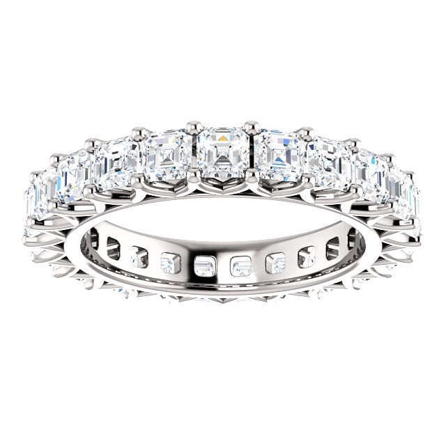4.60ct Asscher Moissanite Eternity Band - I Heart Moissanites