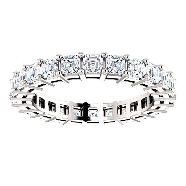 3.15ct Asscher Moissanite Eternity Band - I Heart Moissanites