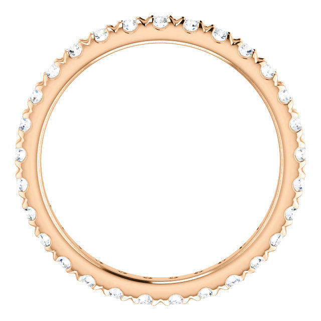Round Brilliant French Set Moissanite Eternity Band - I Heart Moissanites