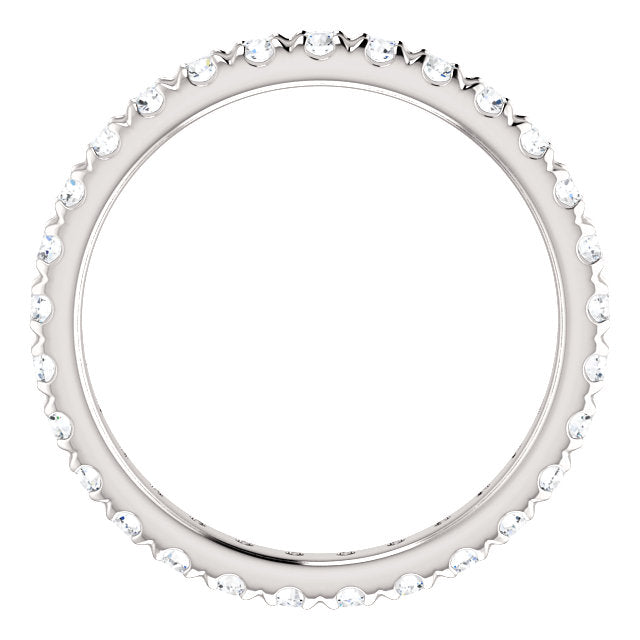 Round Brilliant French Set Moissanite Eternity Band - I Heart Moissanites