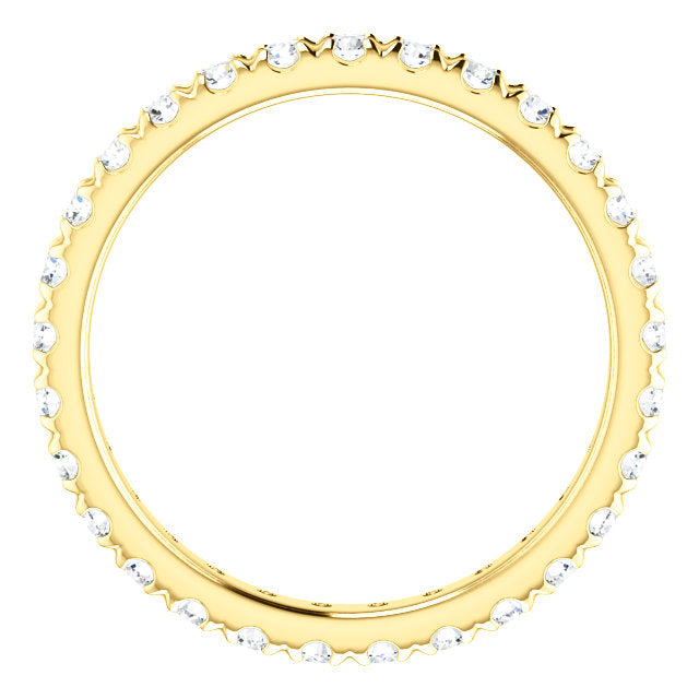 Round Brilliant French Set Moissanite Eternity Band - I Heart Moissanites