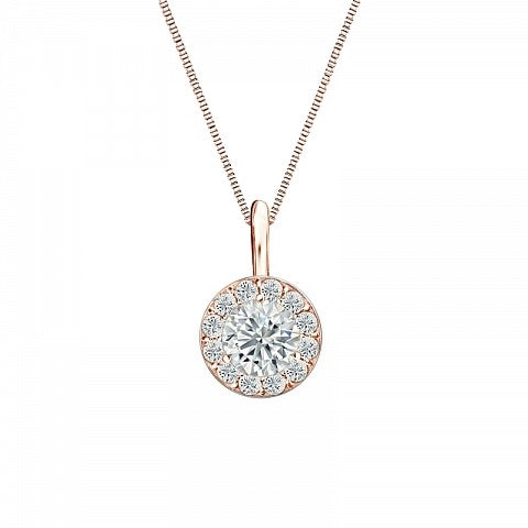 Halo Style Pendant - I Heart Moissanites