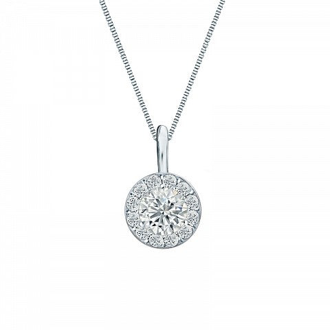Halo Style Pendant - I Heart Moissanites