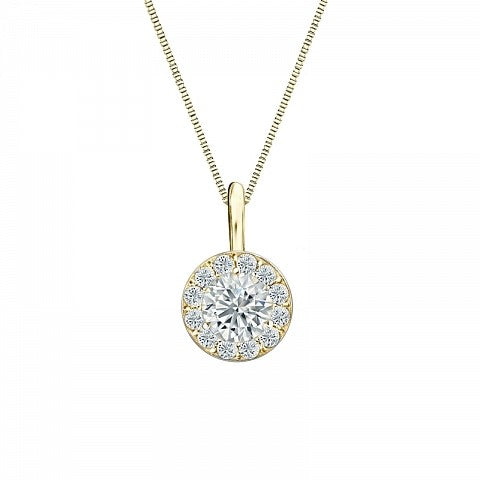Halo Style Pendant - I Heart Moissanites
