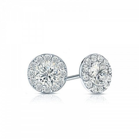 Halo Style Stud Earrings - I Heart Moissanites