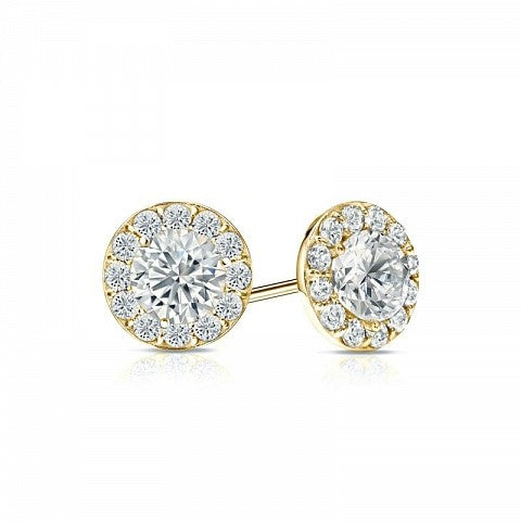 Halo Style Stud Earrings - I Heart Moissanites