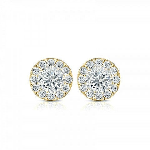 Halo Style Stud Earrings - I Heart Moissanites