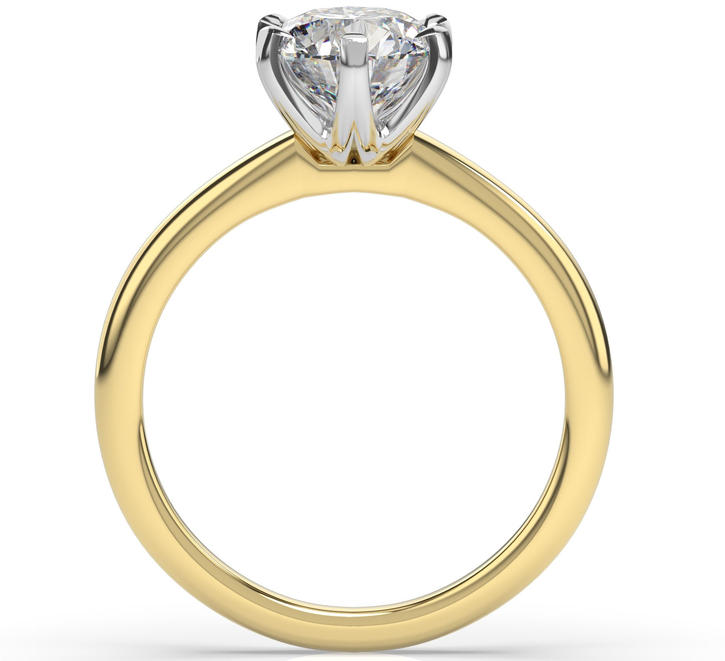 Six Claw Round Brilliant Solitaire Engagement Ring