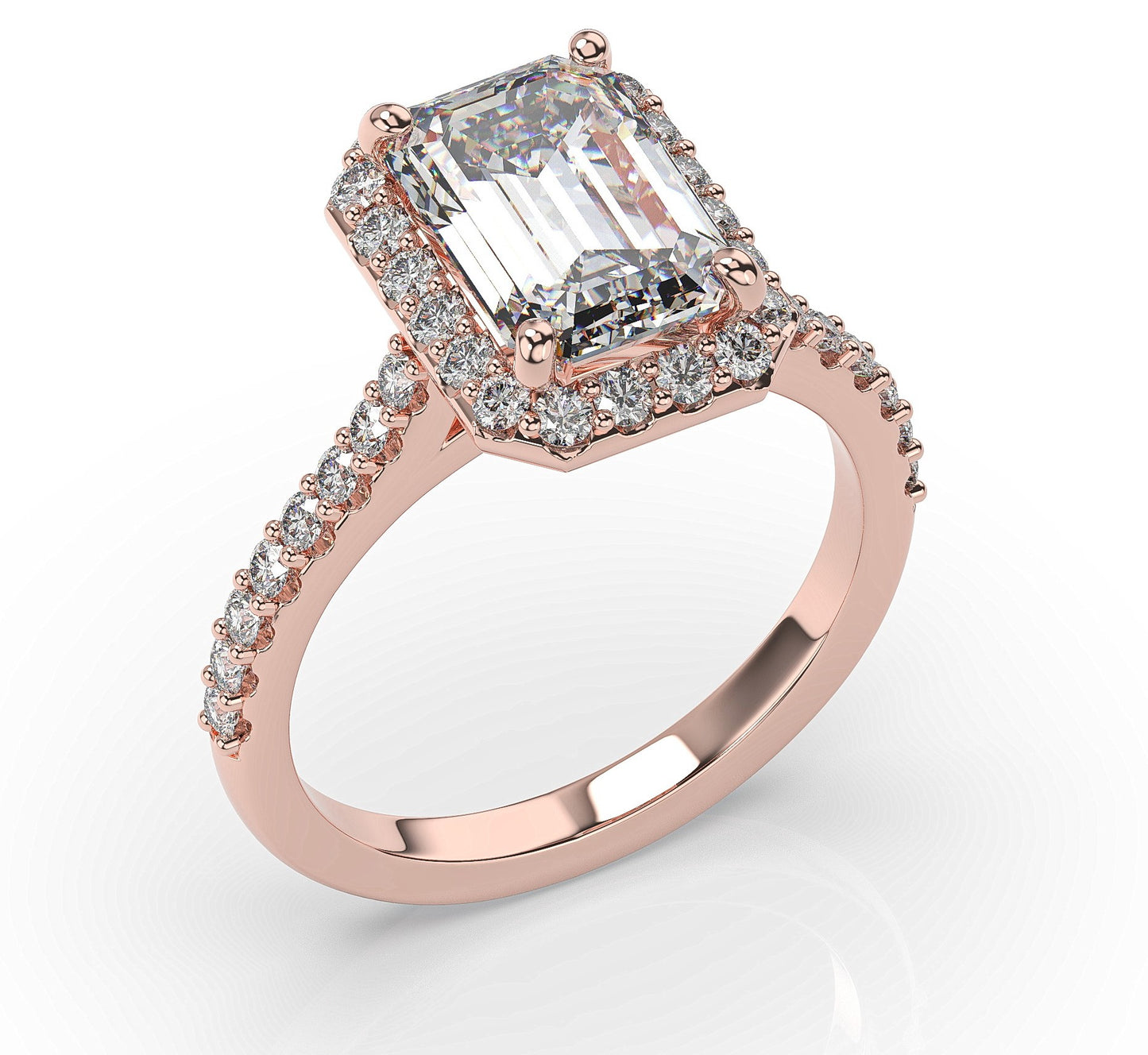 Emerald Halo Style Engagement Ring