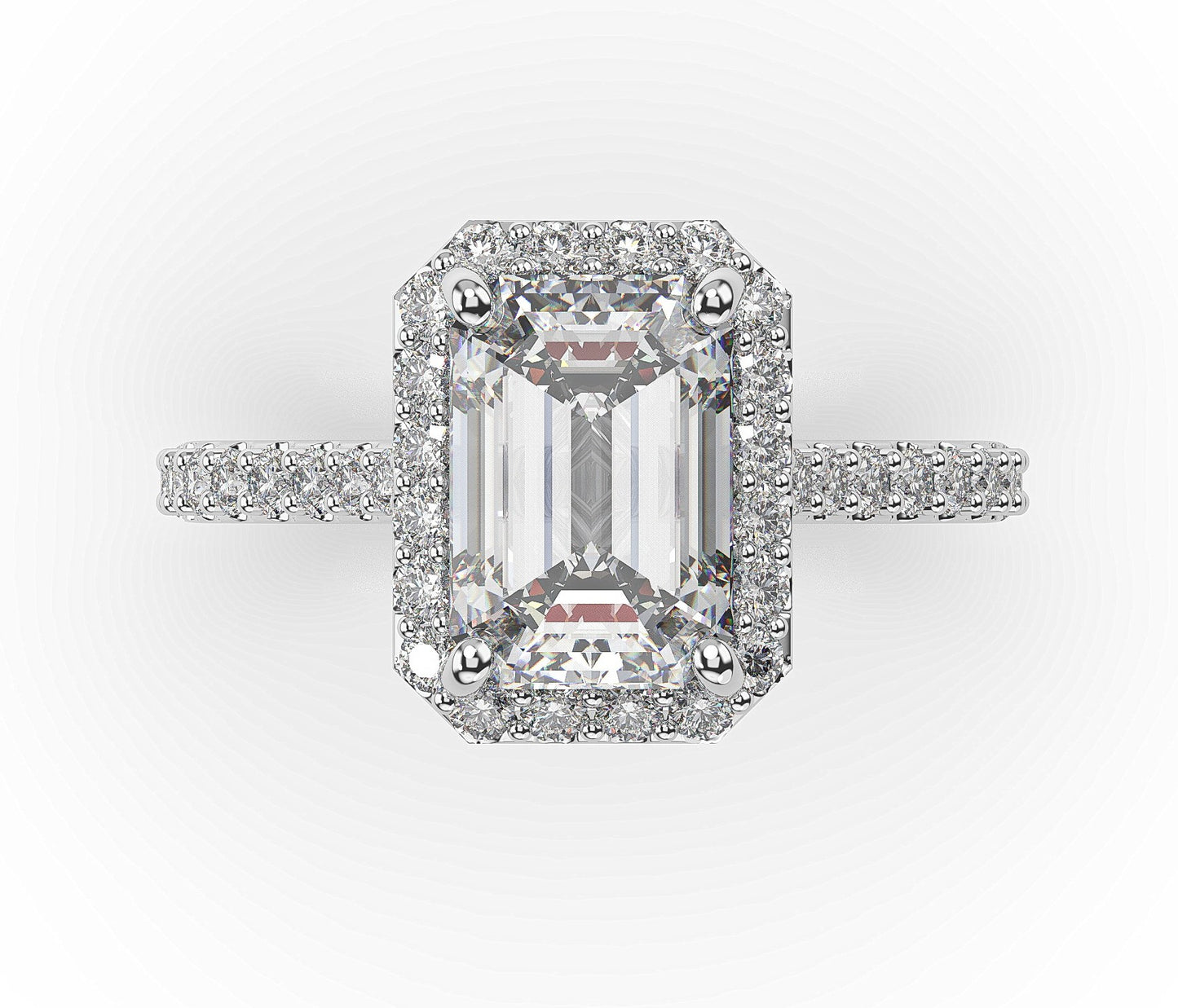 Emerald Halo Style Engagement Ring