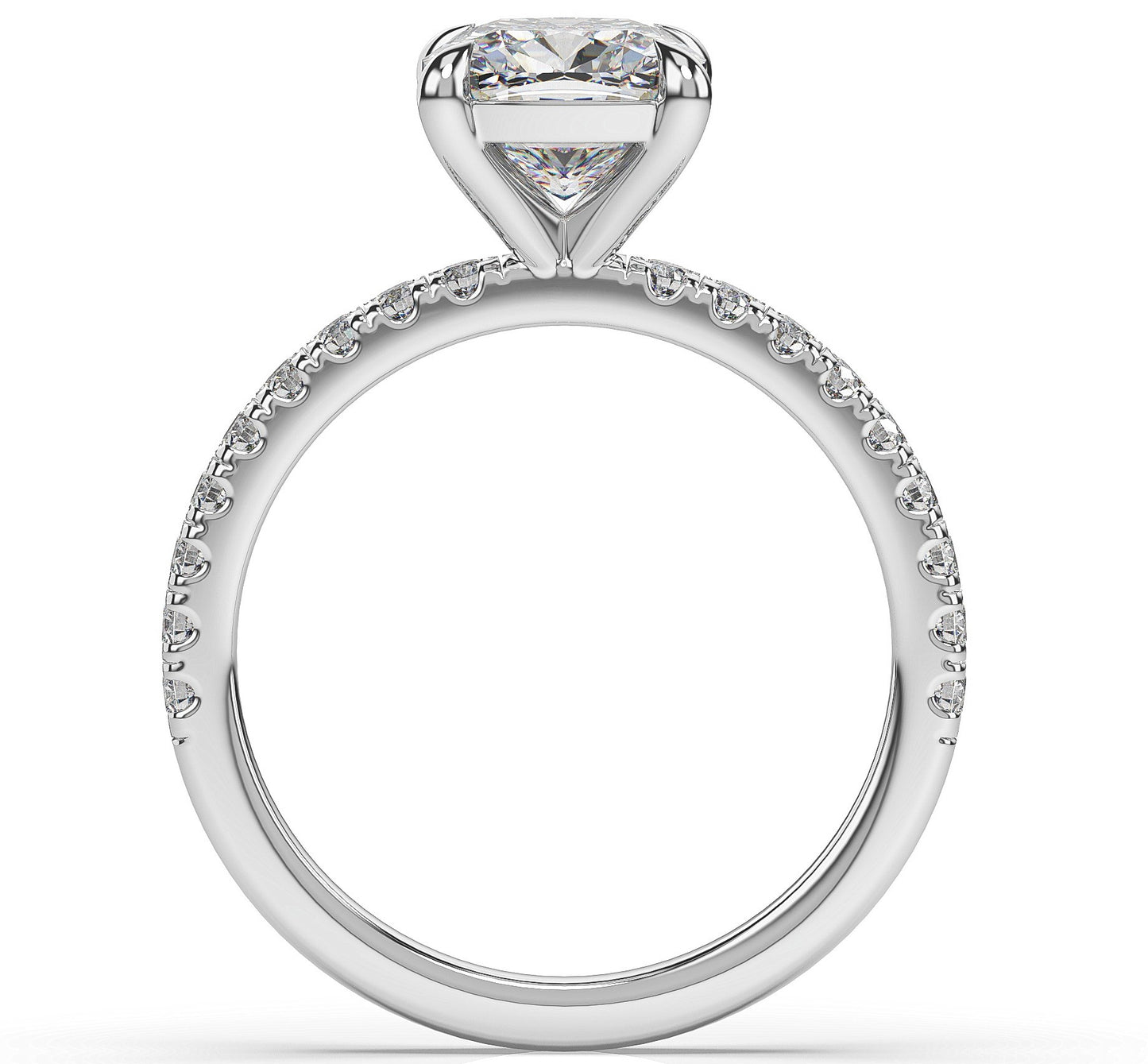 Cushion Claw Set Style Engagement Ring
