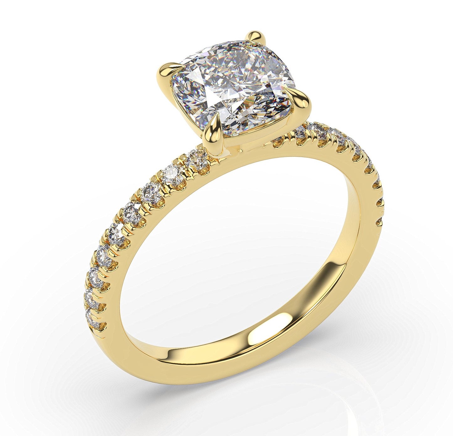 Cushion Claw Set Style Engagement Ring