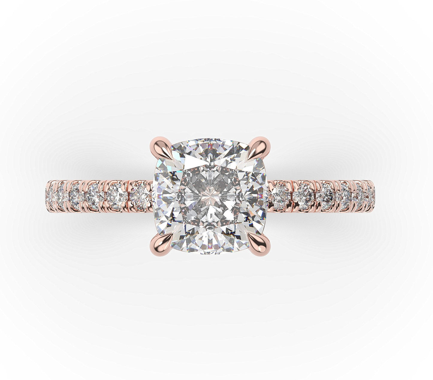 Cushion Claw Set Style Engagement Ring