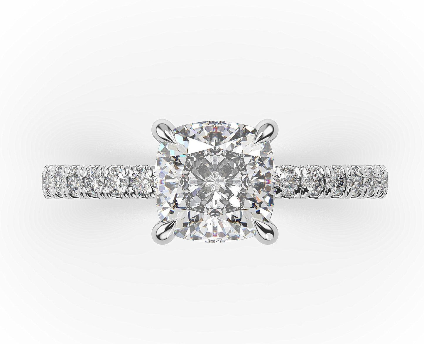Cushion Claw Set Style Engagement Ring