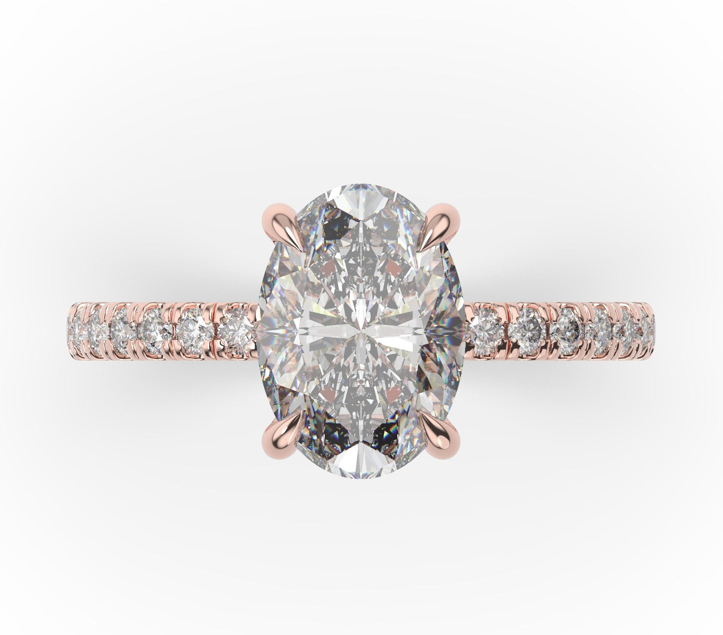 Oval Claw Set Style Engagement Ring