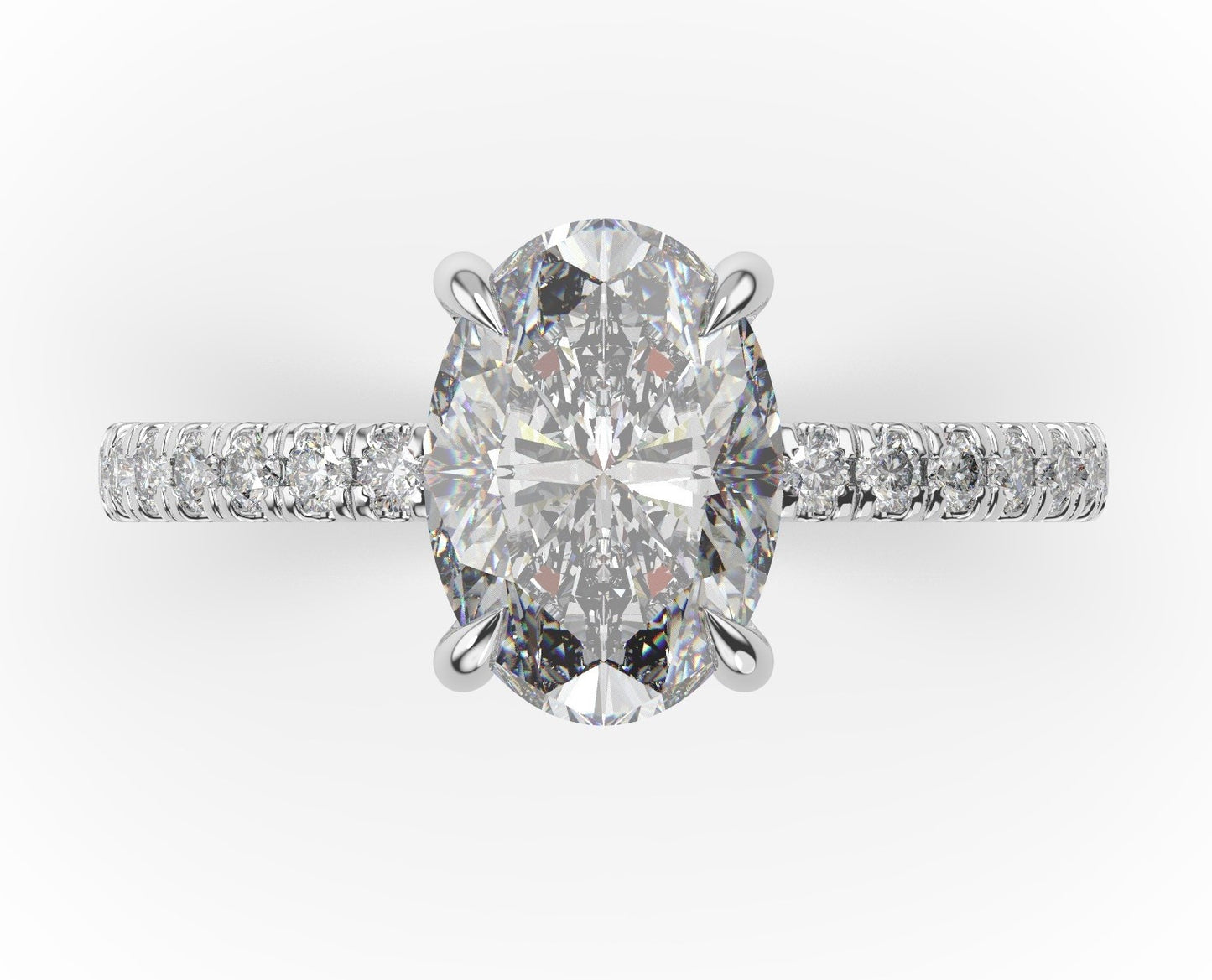 Oval Claw Set Style Engagement Ring