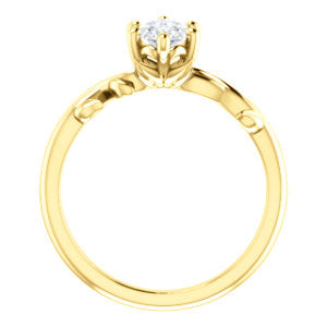 Marquise Solitaire Leaf Design Engagement Ring - I Heart Moissanites