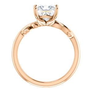 Princess Solitaire Leaf Design Engagement Ring - I Heart Moissanites