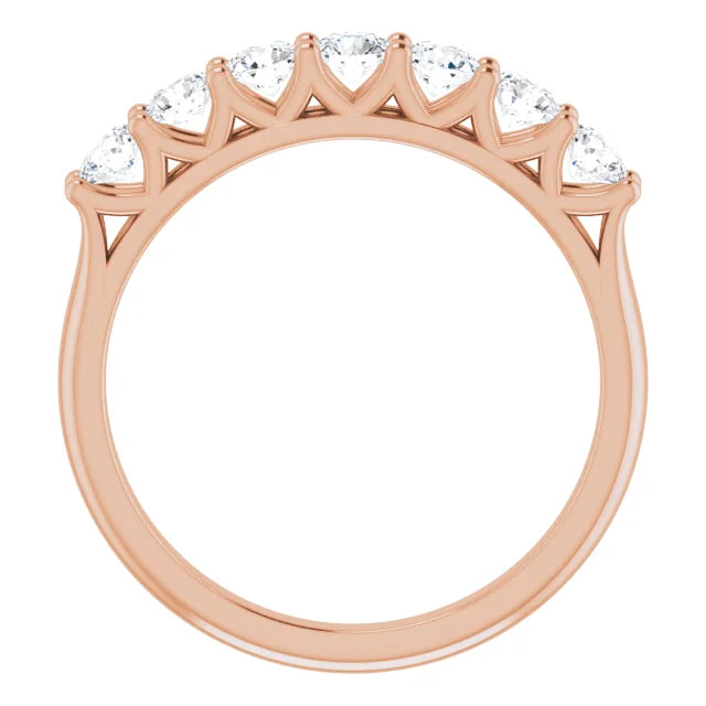Seven Stone Round Brilliant Moissanite Anniversary Band